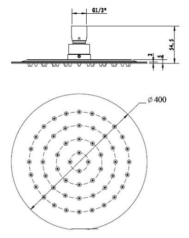 Elite Round Chrome Shower Head 400mm