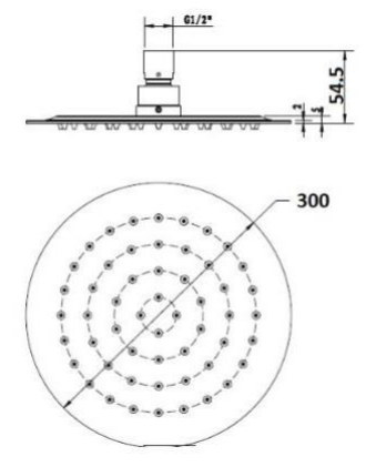 Elite Round Matte Black Shower Head 300mm