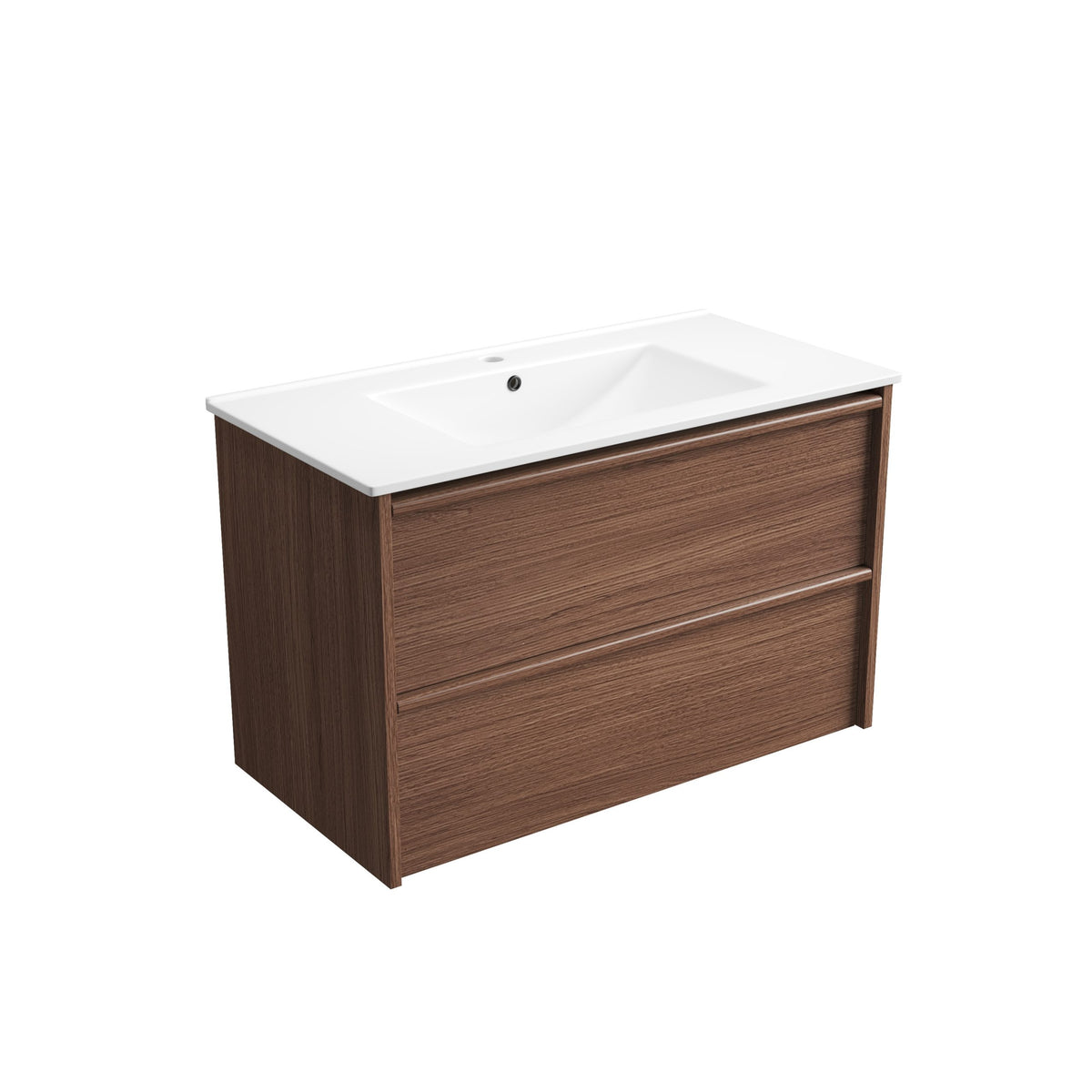 Aulic | 900mm Venetta Walnut Framed Wall Hung Vanity