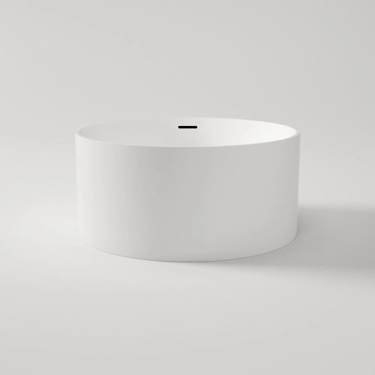 Como Round 1280mm Freestanding Bathtub Matte White Over-Flow