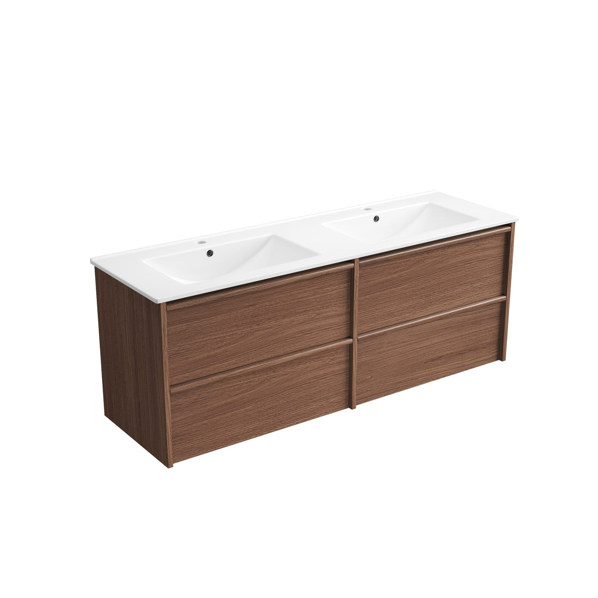 Aulic | 1500mm Venetta Walnut Framed Wall Hung Vanity