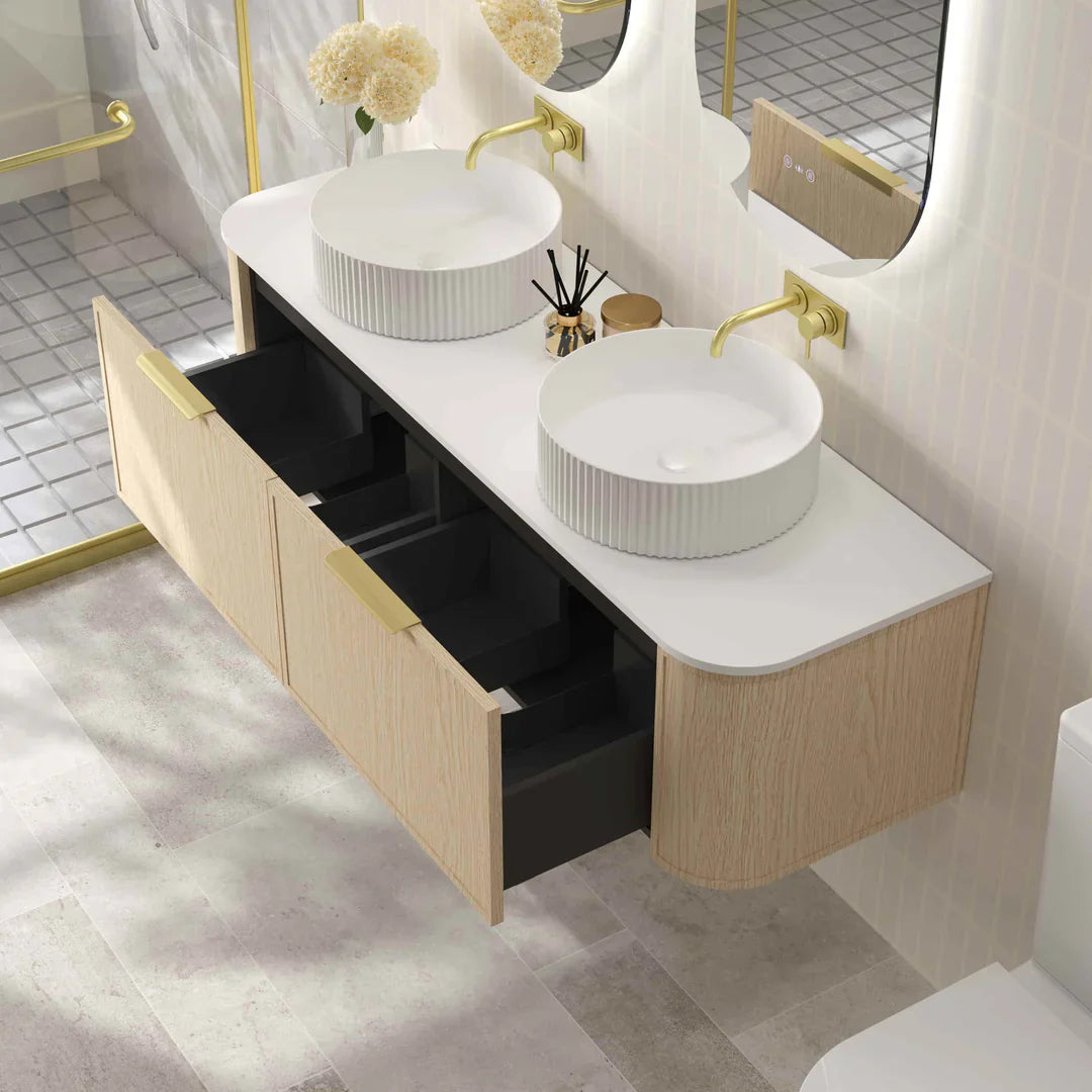Elva 1500mm Wall-Hung Cabinet - Natural Oak