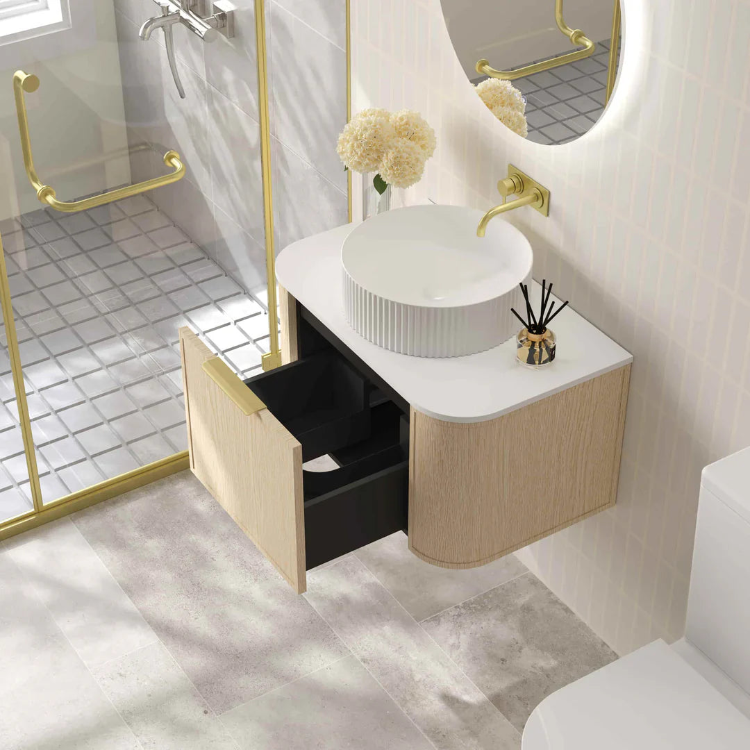 Elva 750mm Wall-Hung Cabinet - Natural Oak