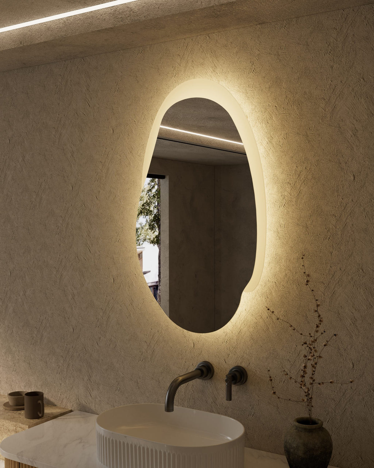Evanston 530mm Frameless With Frosted Frame Back Lit LED Mirror
