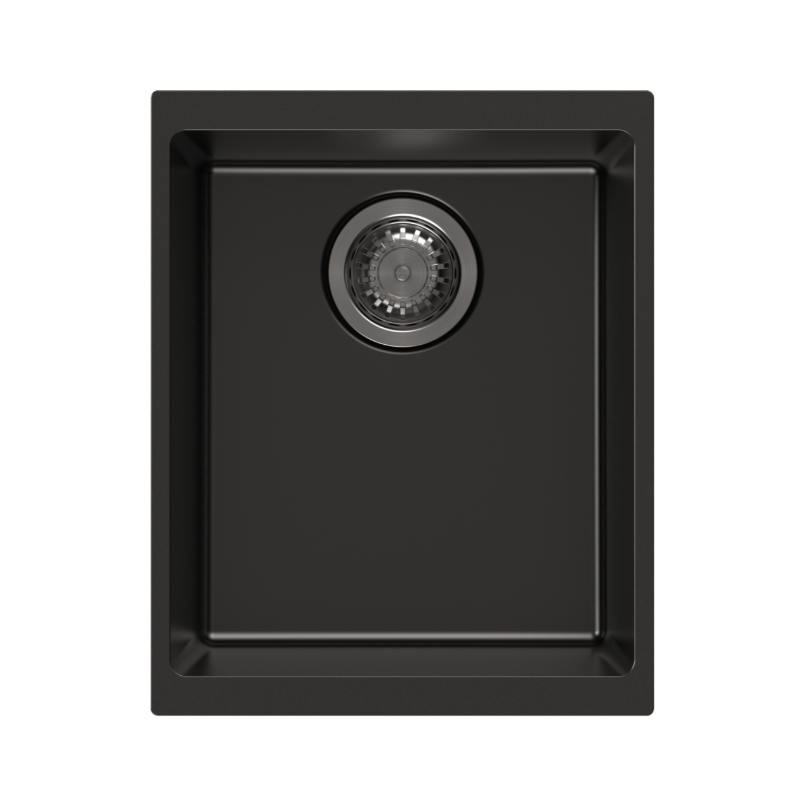 Carysil | Enigma 370 Deep Black Granite Kitchen Sink - Acqua Bathrooms
