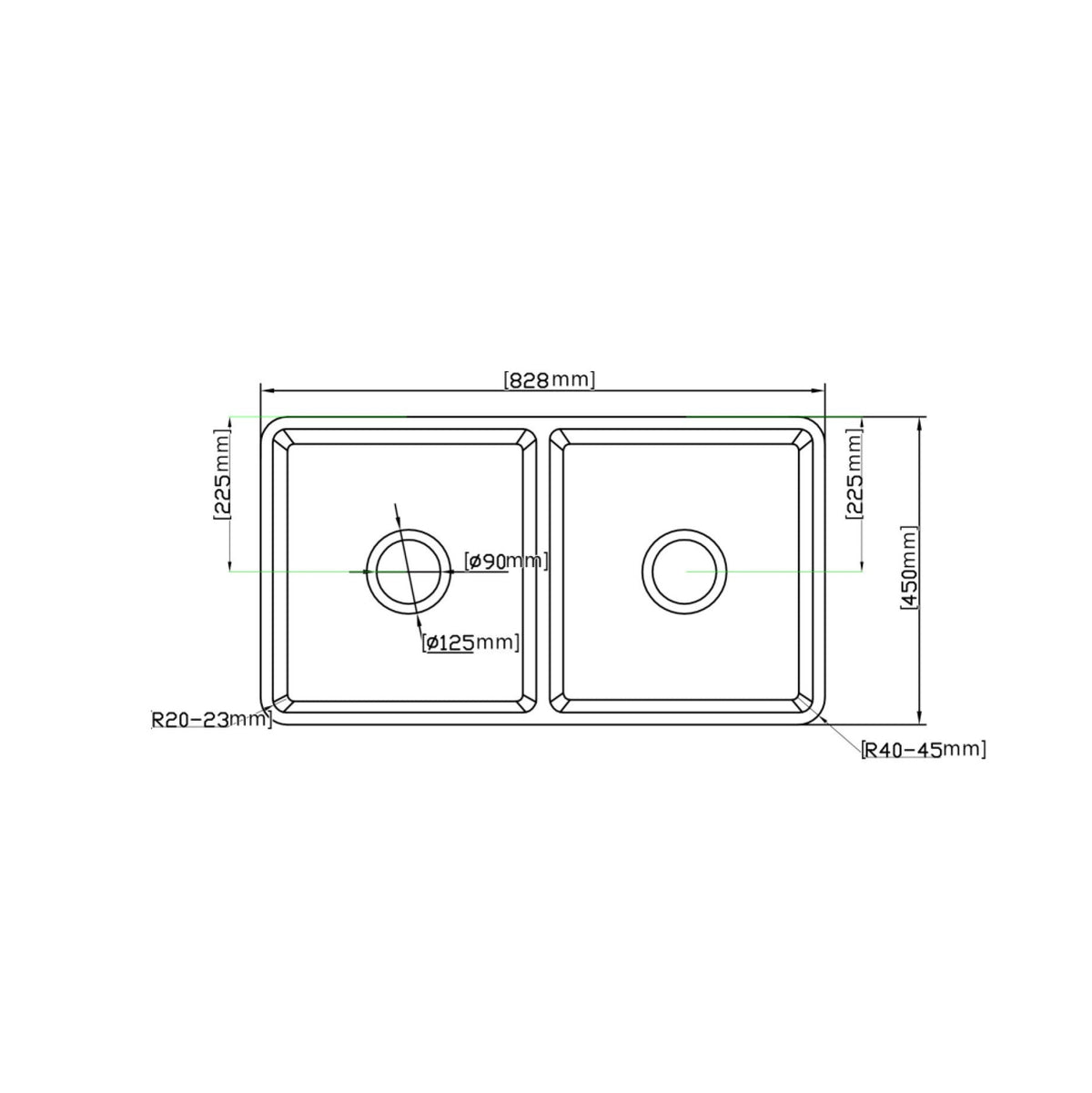 828x 457mm Greenwich Gloss White Fire clay Farmhouse Sink