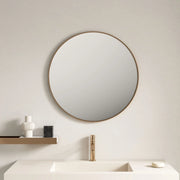 Brushed Gold Aluminum Framed 600mm Round Mirror