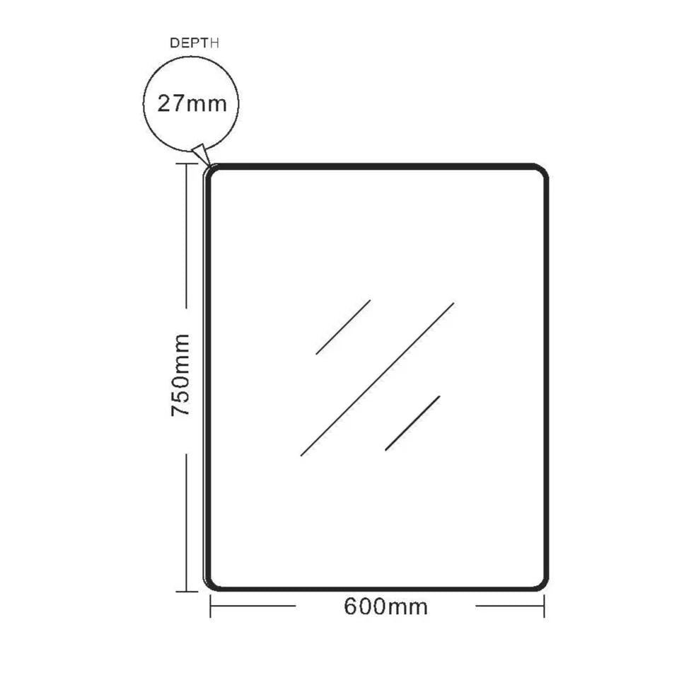 Brushed Gold Aluminum Framed 600x750mm Rectangular Mirror