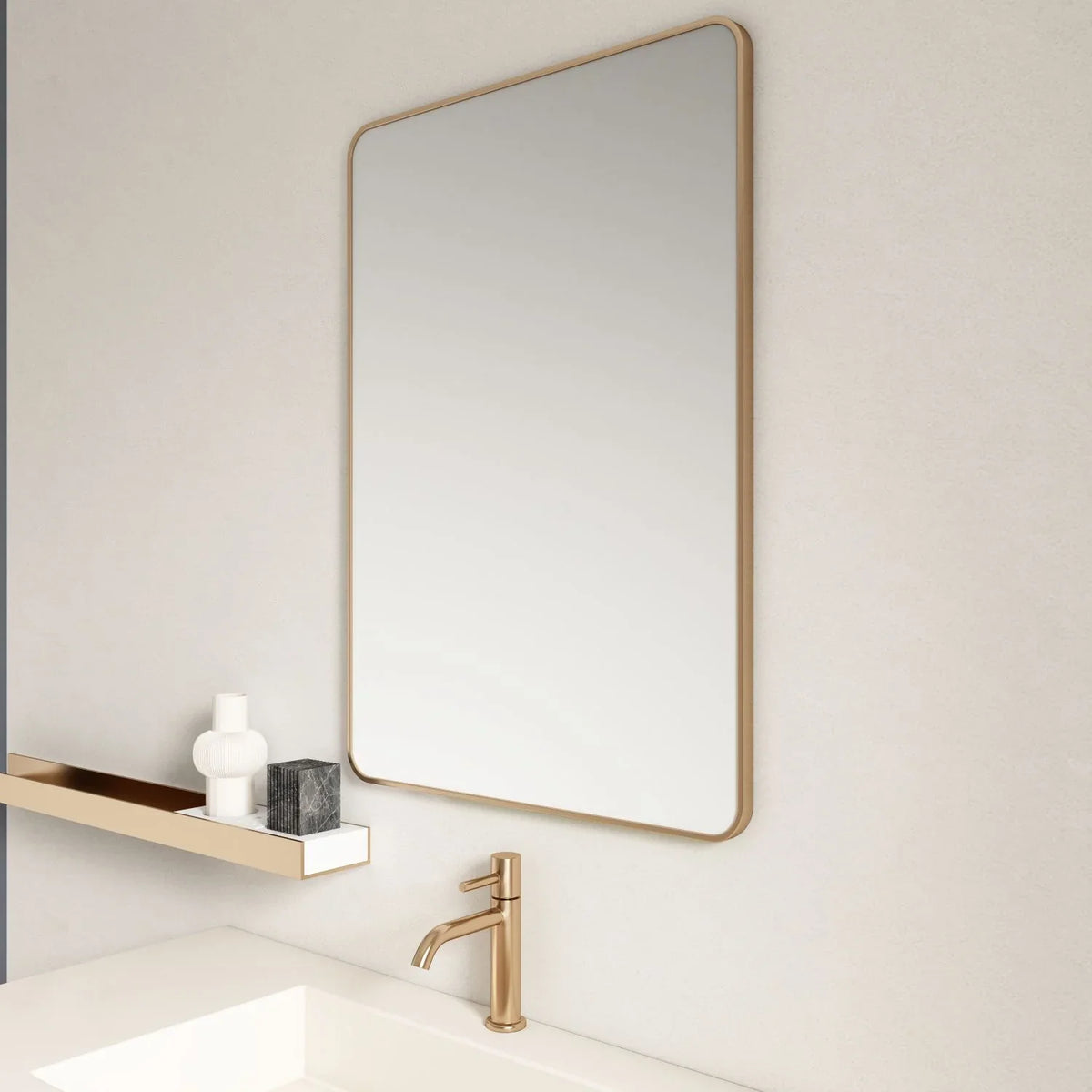 Brushed Gold Aluminum Framed 1200x750mm Rectangular Mirror
