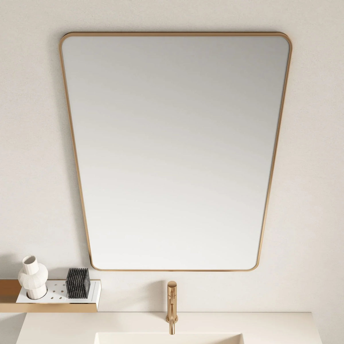 Brushed Gold Aluminum Framed 1200x750mm Rectangular Mirror