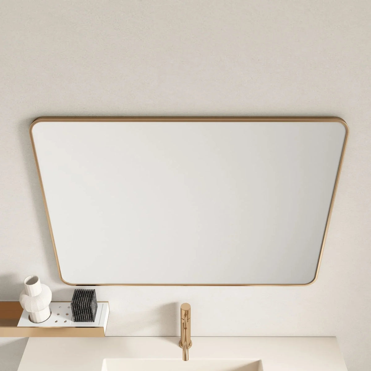 Brushed Gold Aluminum Framed 600x750mm Rectangular Mirror