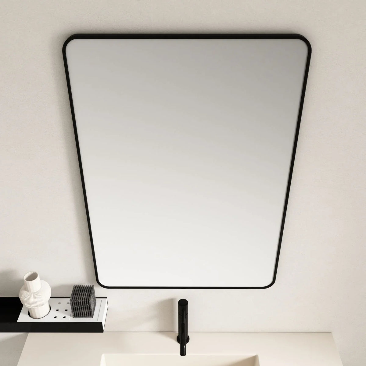 Matte Black Aluminum Framed 900x750mm Rectangular Mirror