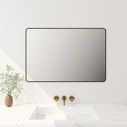 Matte Black Aluminum Framed 900x750mm Rectangular Mirror