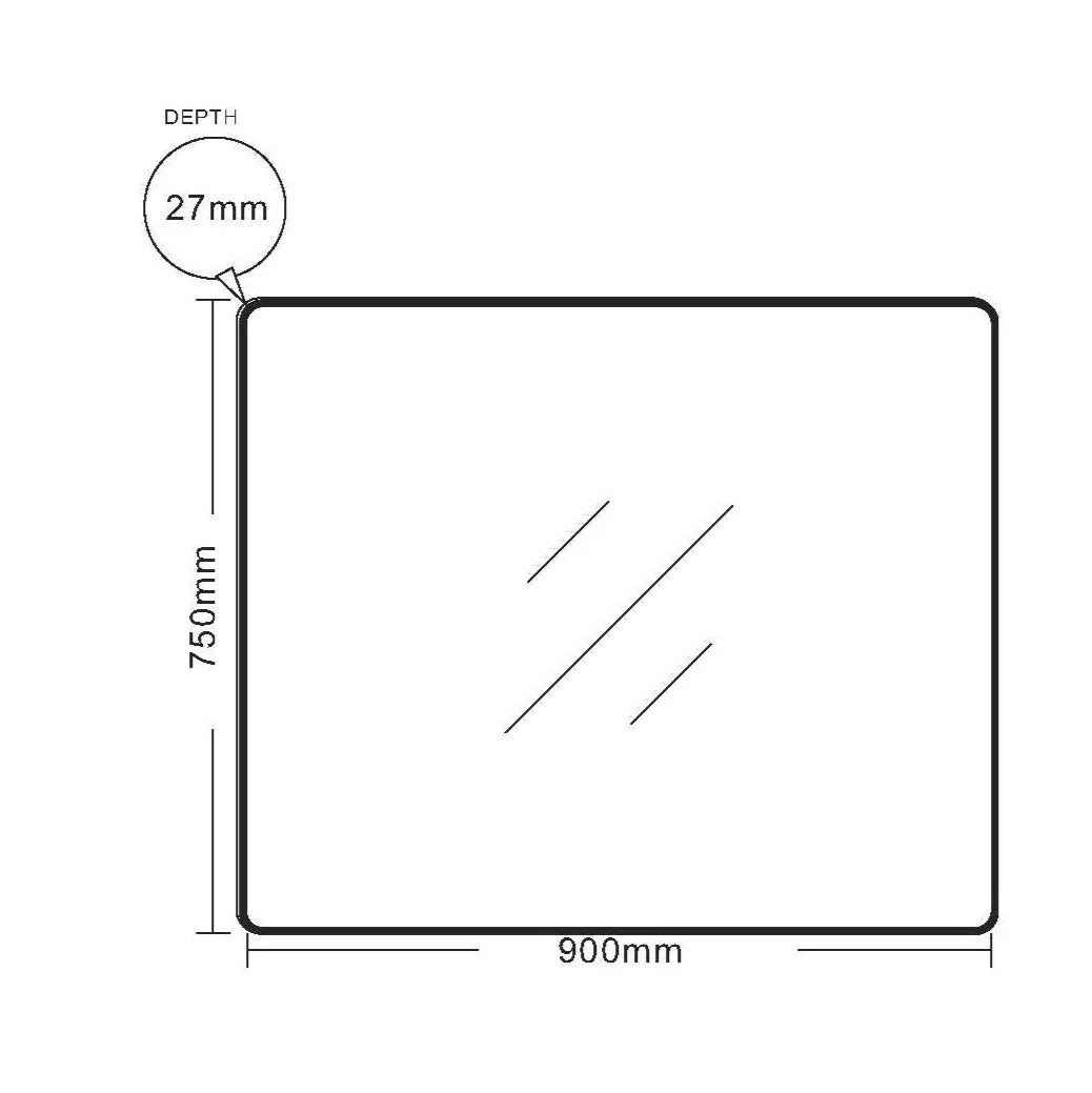 Brushed Gold Aluminum Framed 900x750 mm Rectangular Mirror