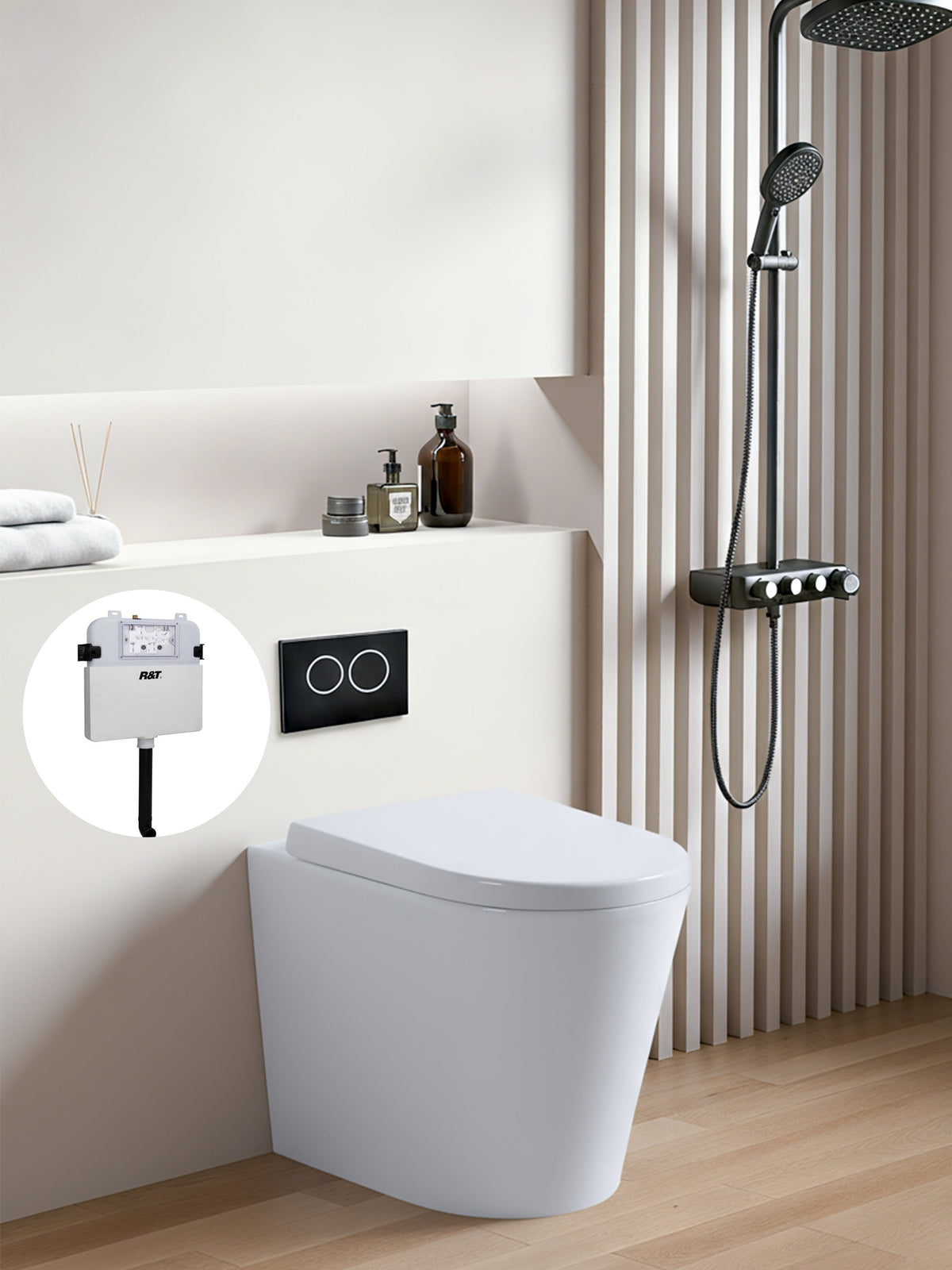Avery R&T In Wall Floor Toilet Suite