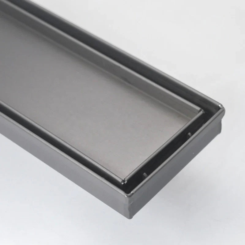 1500mm Gun Metal Center Tile Insert 304 Smart Linear Waste Drain