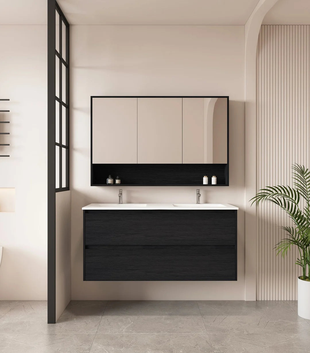 HERA 1200mm Wall-Hung Vanity - Black Oak