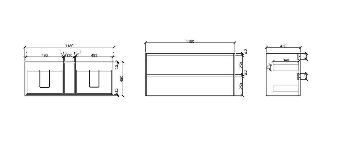 HERA 1200mm Wall-Hung Vanity - Tas Oak