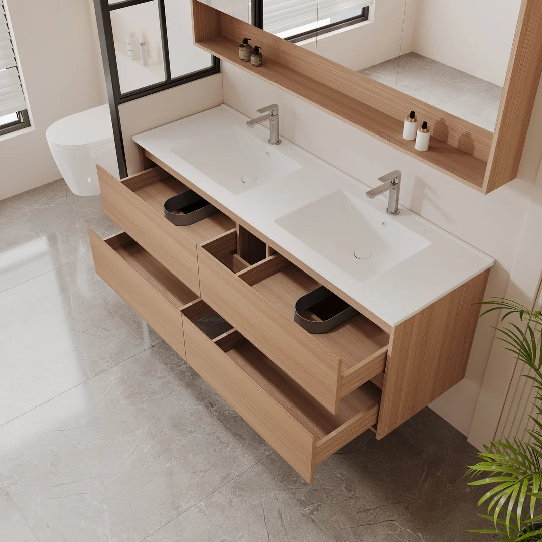 HERA 1500mm Wall-Hung Vanity - Elegant Oak