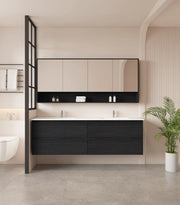 HERA 1800mm Wall-Hung Vanity - Black Oak