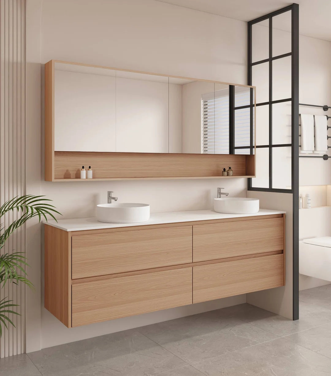HERA 1800mm Wall-Hung Vanity - Elegant Oak