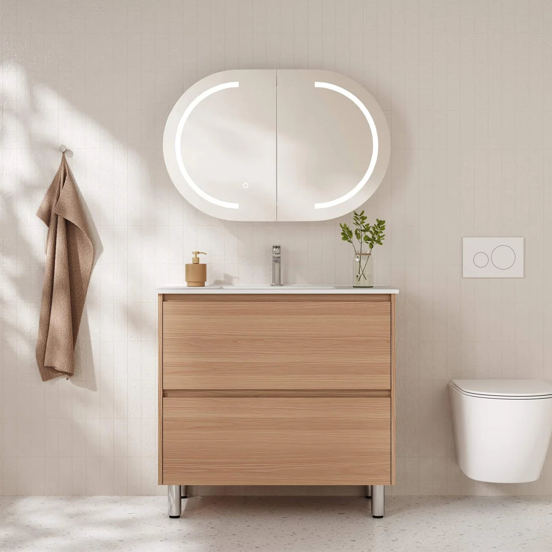 HERA 900mm Freestanding Vanity - Elegant Oak