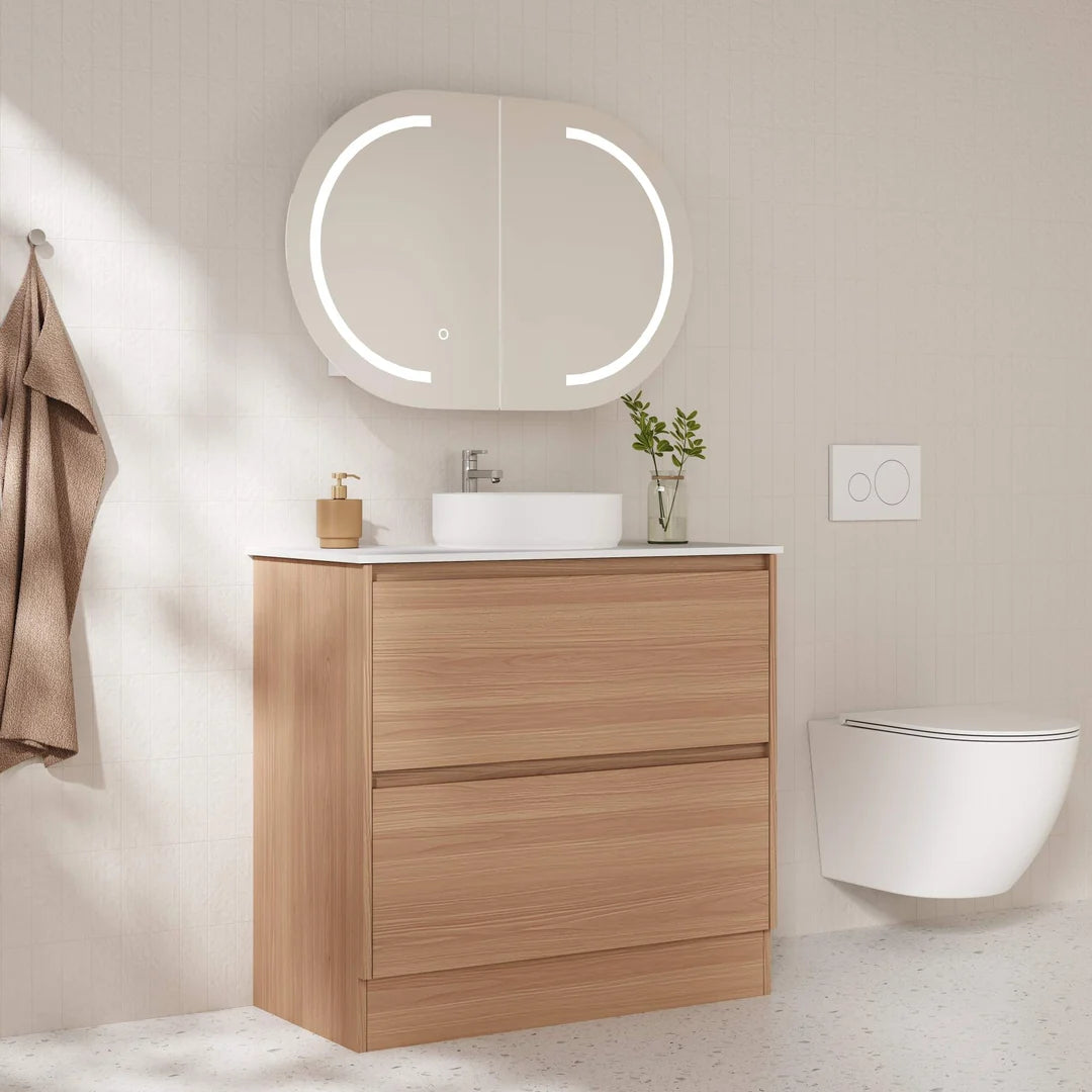 HERA 900mm Freestanding Vanity - Elegant Oak
