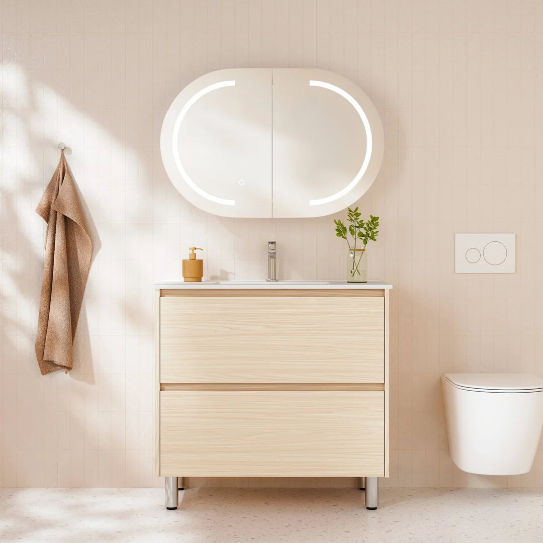HERA 900mm Freestanding Vanity - Tas Oak