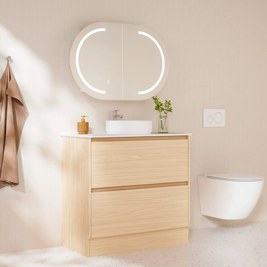 HERA 900mm Freestanding Vanity - Tas Oak