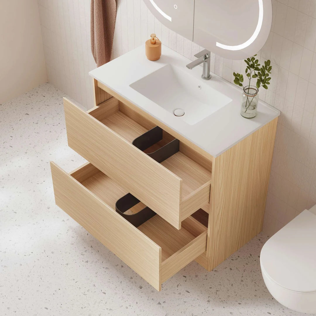 HERA 900mm Freestanding Vanity - Tas Oak