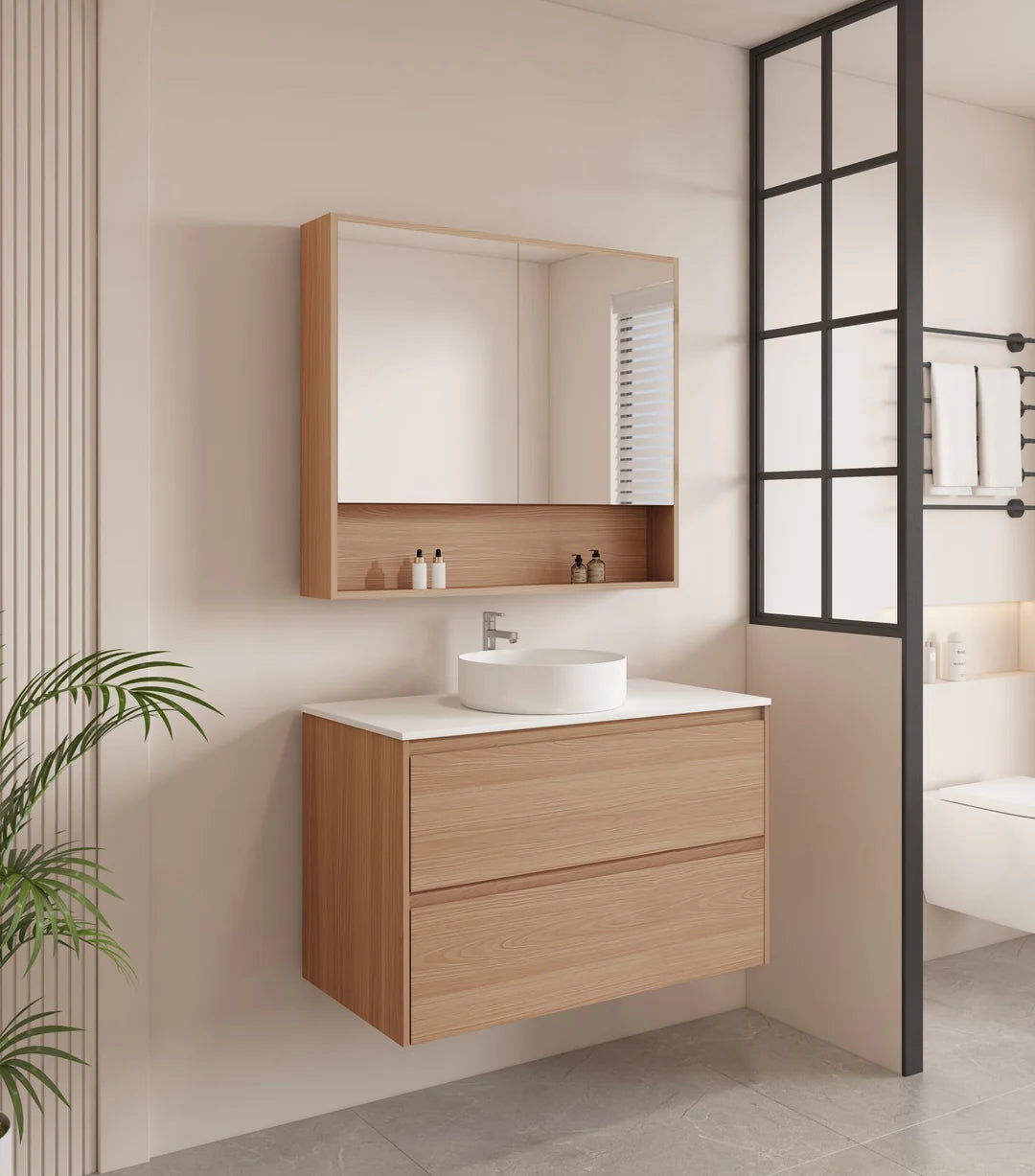 HERA 900mm Wall-Hung Vanity - Elegant Oak