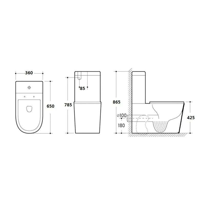 Avis Full Rimless  Wall Faced Toilet Suite