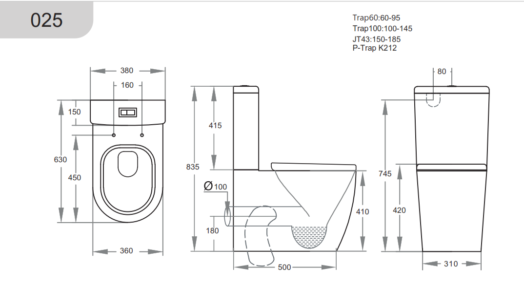Veda BTW Rimless Toilet Suite