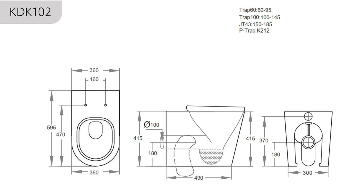 Avery R&T In Wall Floor Toilet Suite