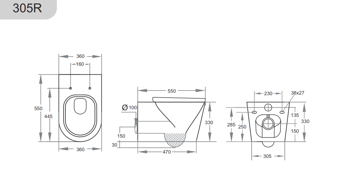 Avery R&T In-Wall Wall Hung Toilet Suite