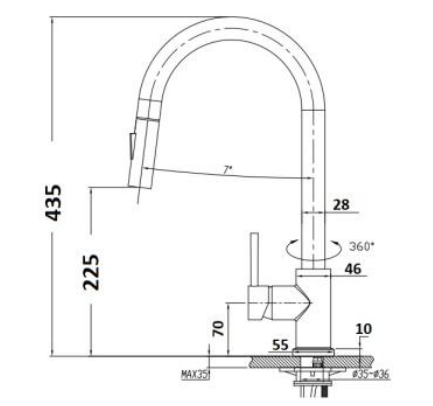 Miro Brushed Nickel Pull-out Kitchen Mixer