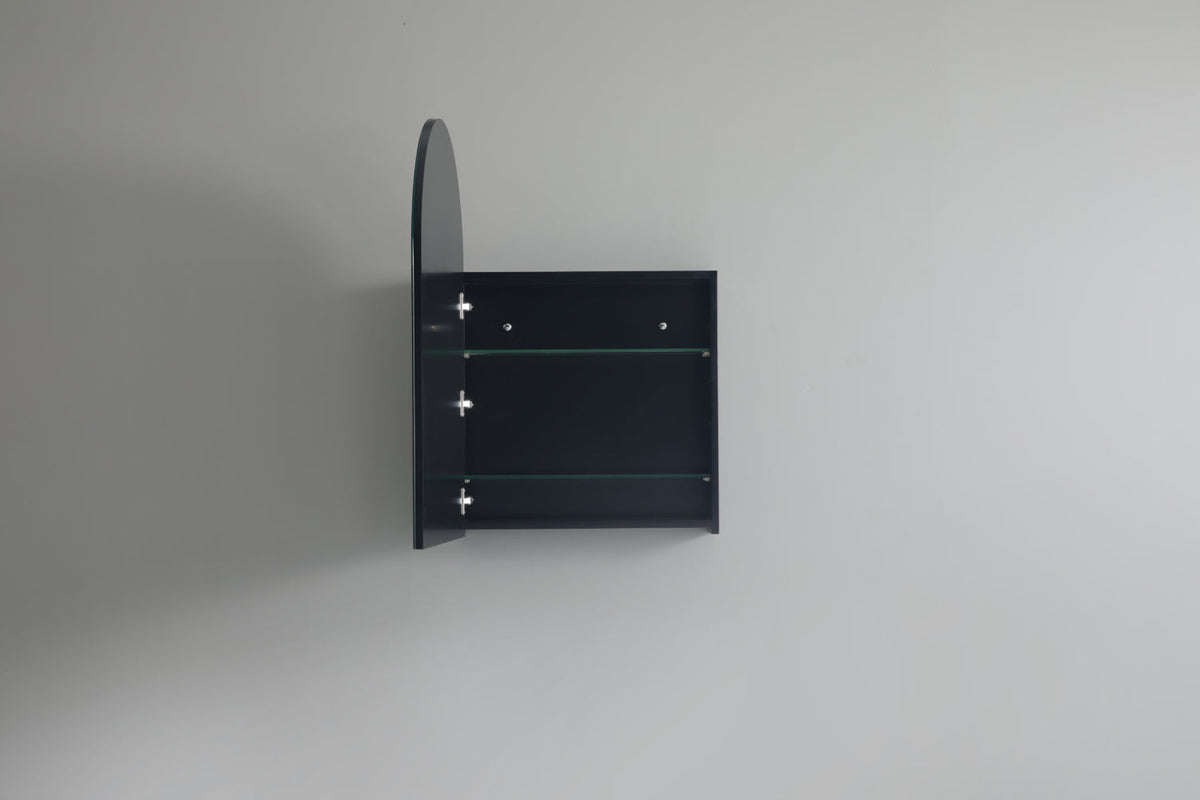 Olivia Arch Matte Black Shaving Cabinet 600x900mm