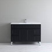 Acacia 1200mm Matte Black Single Bowl  Vanity On Legs