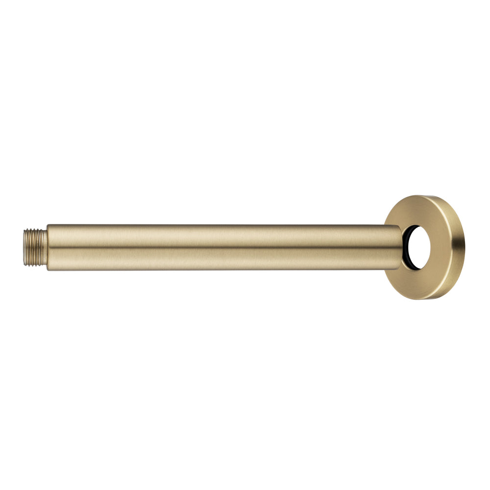 200mm Light Brushed Brass Ceiling Shower Arm