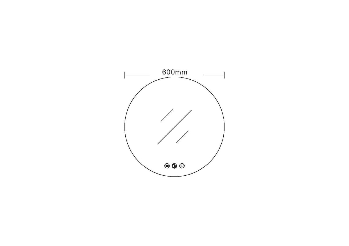 Luna 600mm LED Round Mirror
