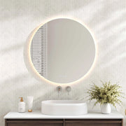 Luna LED Round Mirror 900mm - with Adjustable LED Lighting