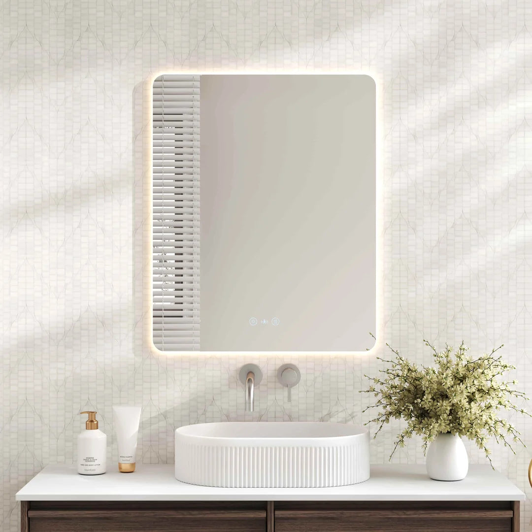Luna LED Rectangular Mirror 600mm - with Adjustable LED Lighting
