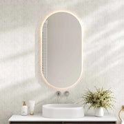 Luna LED Oval Mirror 500 x 900mm - with Adjustable LED Lighting