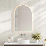 Luna LED Arch Mirror 600 x 900mm - with Adjustable LED Lighting