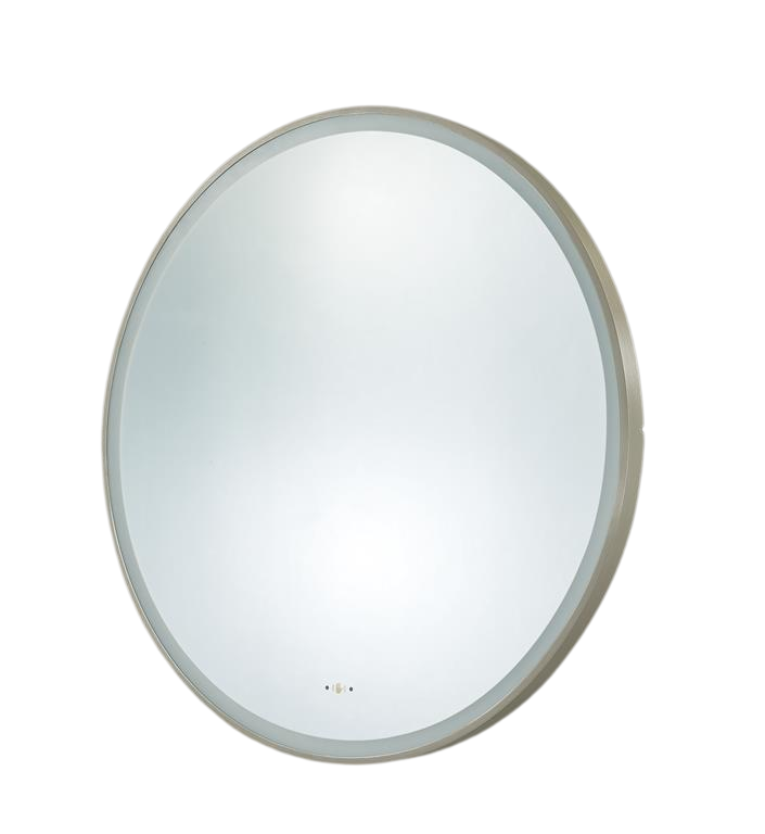 Luna 800mm Touchless LED Round Mirror Brushed Nickel