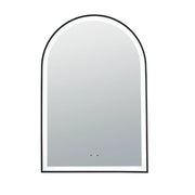 Aura 600×900mm Touchless LED Arched Mirror Matte Black Frame