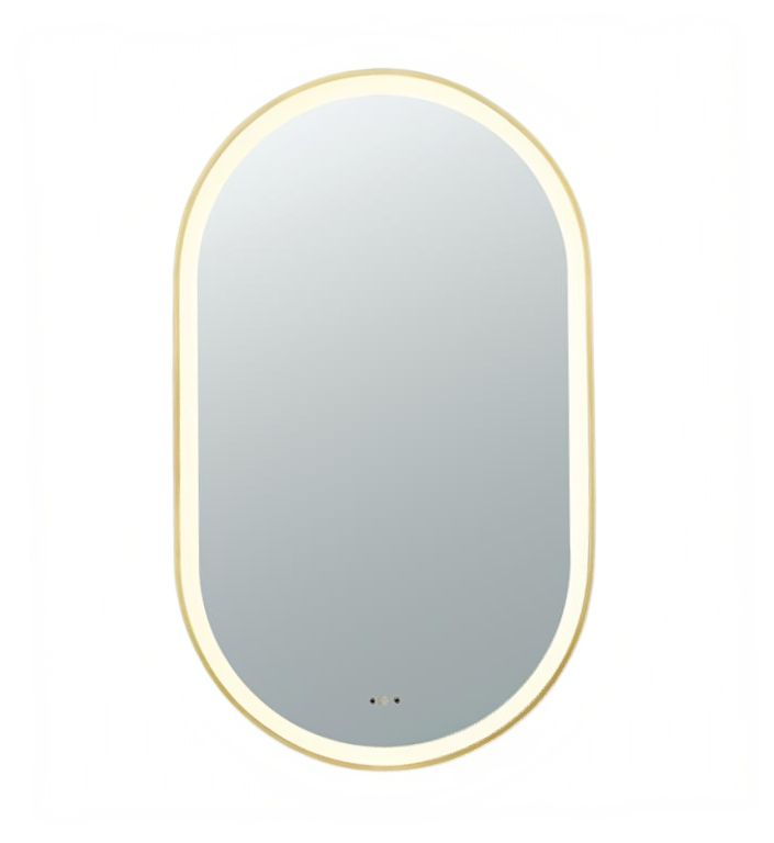 Olivia 600×1000mm Touchless LED Oval Mirror Brushed Gold Frame