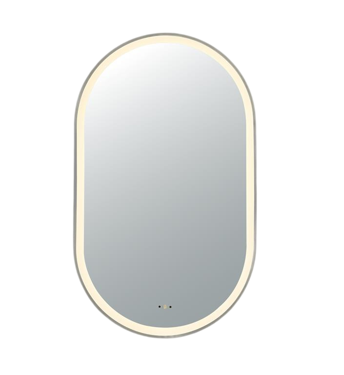 Olivia 600×1000mm Touchless LED Oval Mirror Brushed Nickel