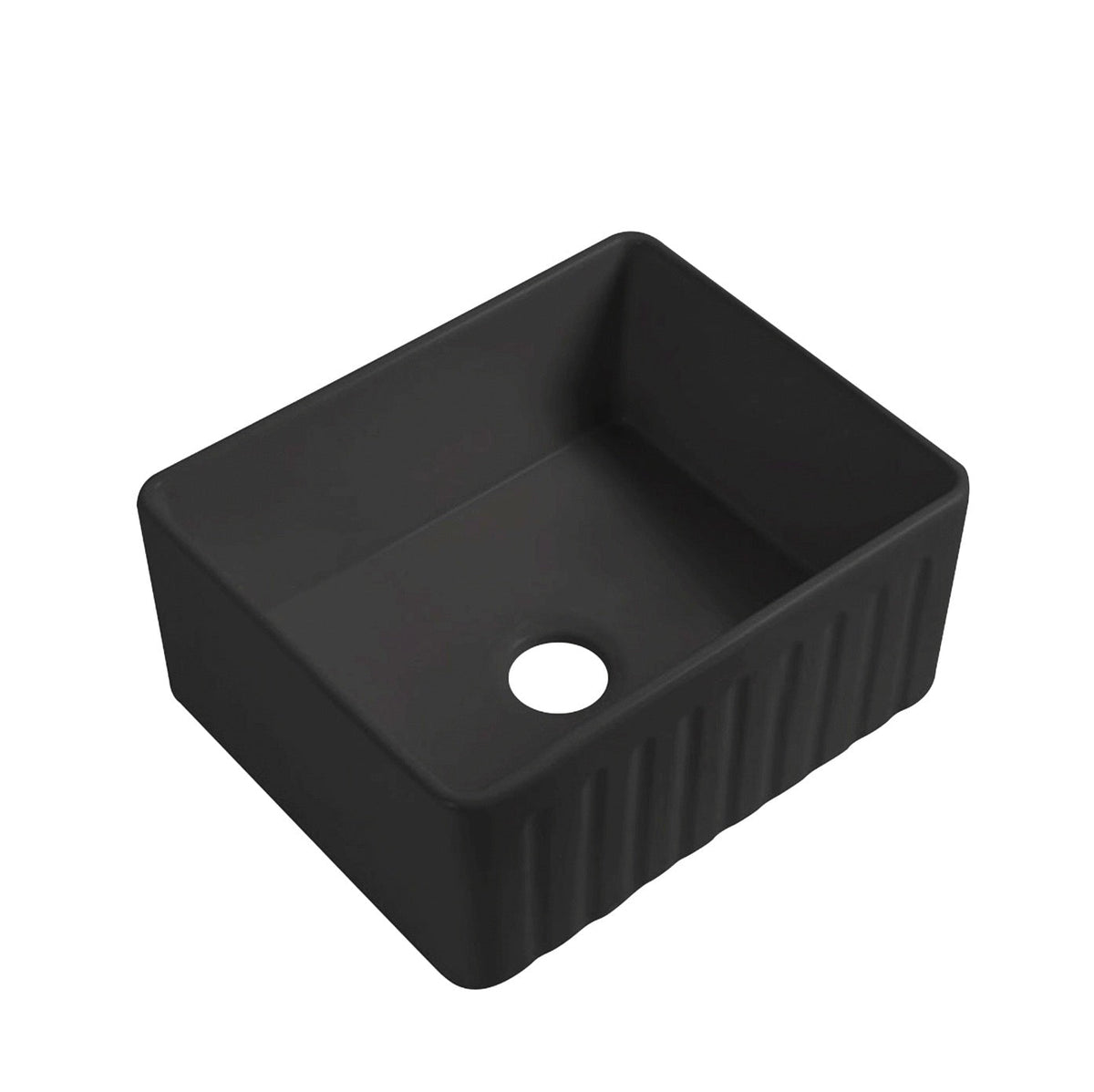 610mm Rocca Matte Black Fine Fireclay Farm House Buttler Sink