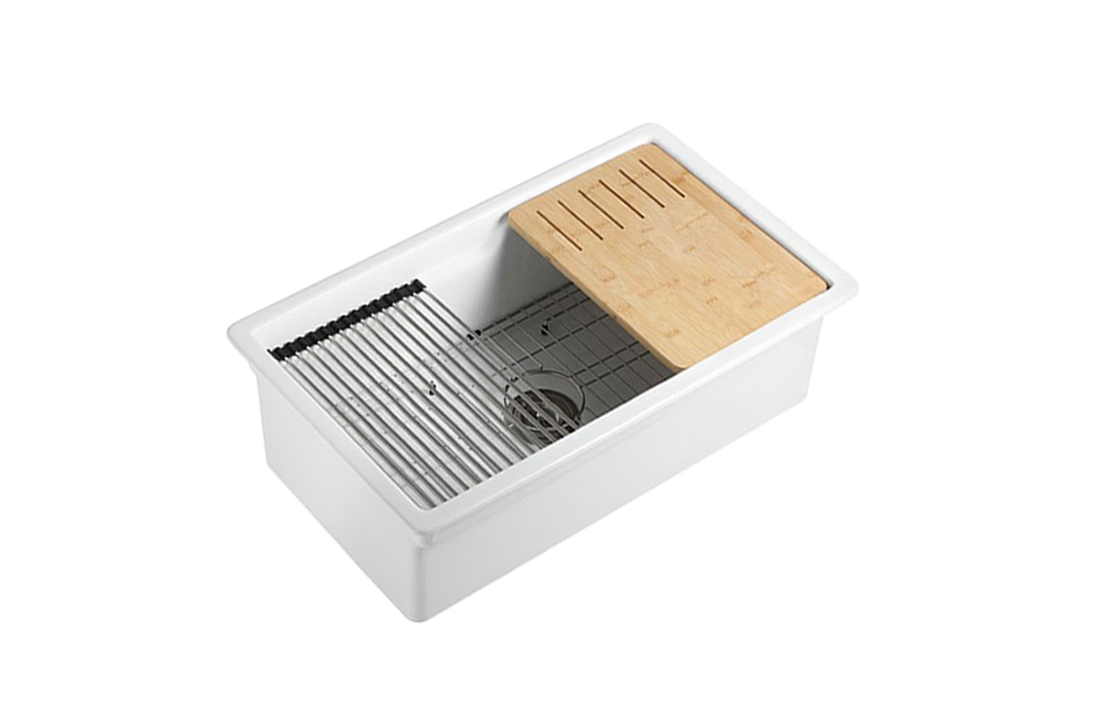 813mm Vorona Fireclay Inset/Undermount Sink
